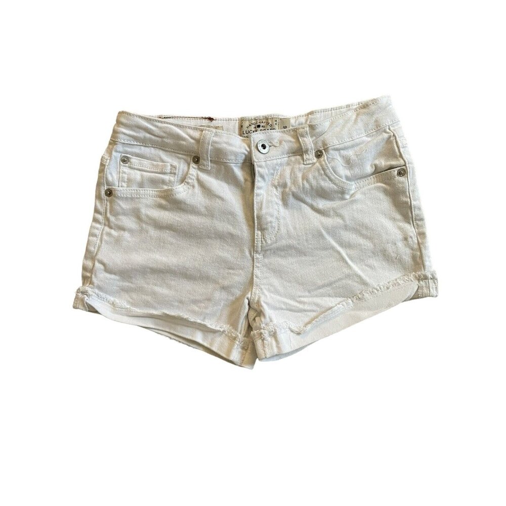 Lucky‎ Brand White Riley Short Size 16 Frayed Cuffed Hem
